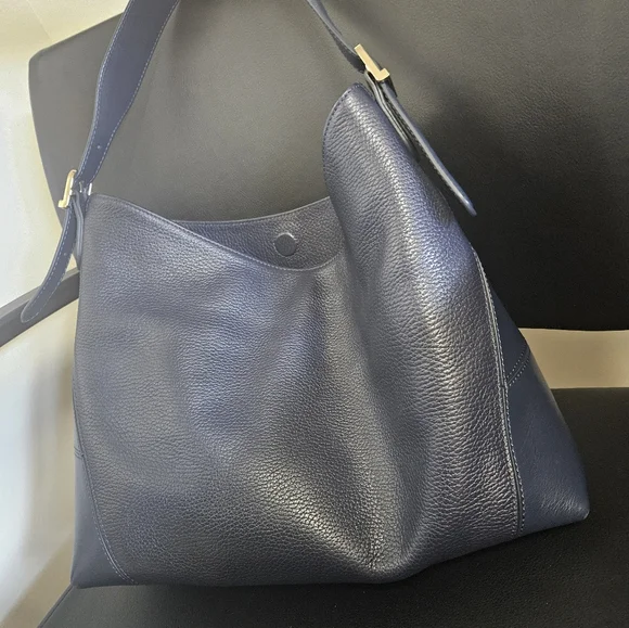 Aspinal of London Leather Shoulder Bag Navy LIKE NEW W/ DUSTBAG - Picture 7 of 14